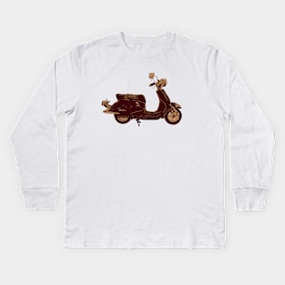 Retro Vintage Scooter Kids Long Sleeve T-Shirt